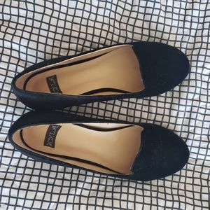 N.Y.L.A. black velvet loafers size 7